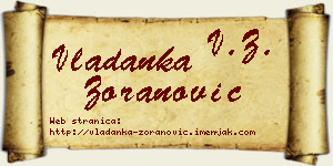 Vladanka Zoranović vizit kartica